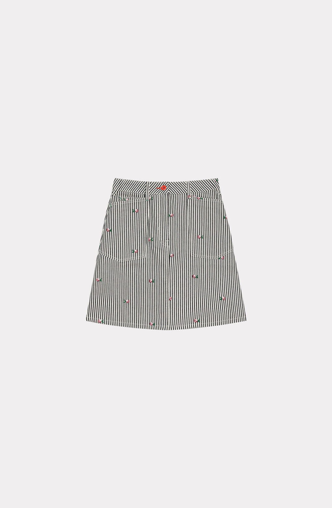 'KENZO Pixel' striped denim mini skirt - 1