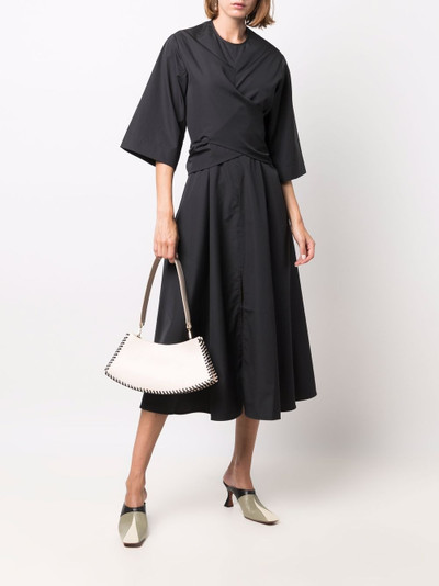 Studio Nicholson wrap flared midi dress outlook