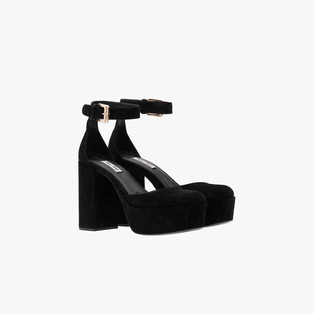 Suede platform pumps - 1