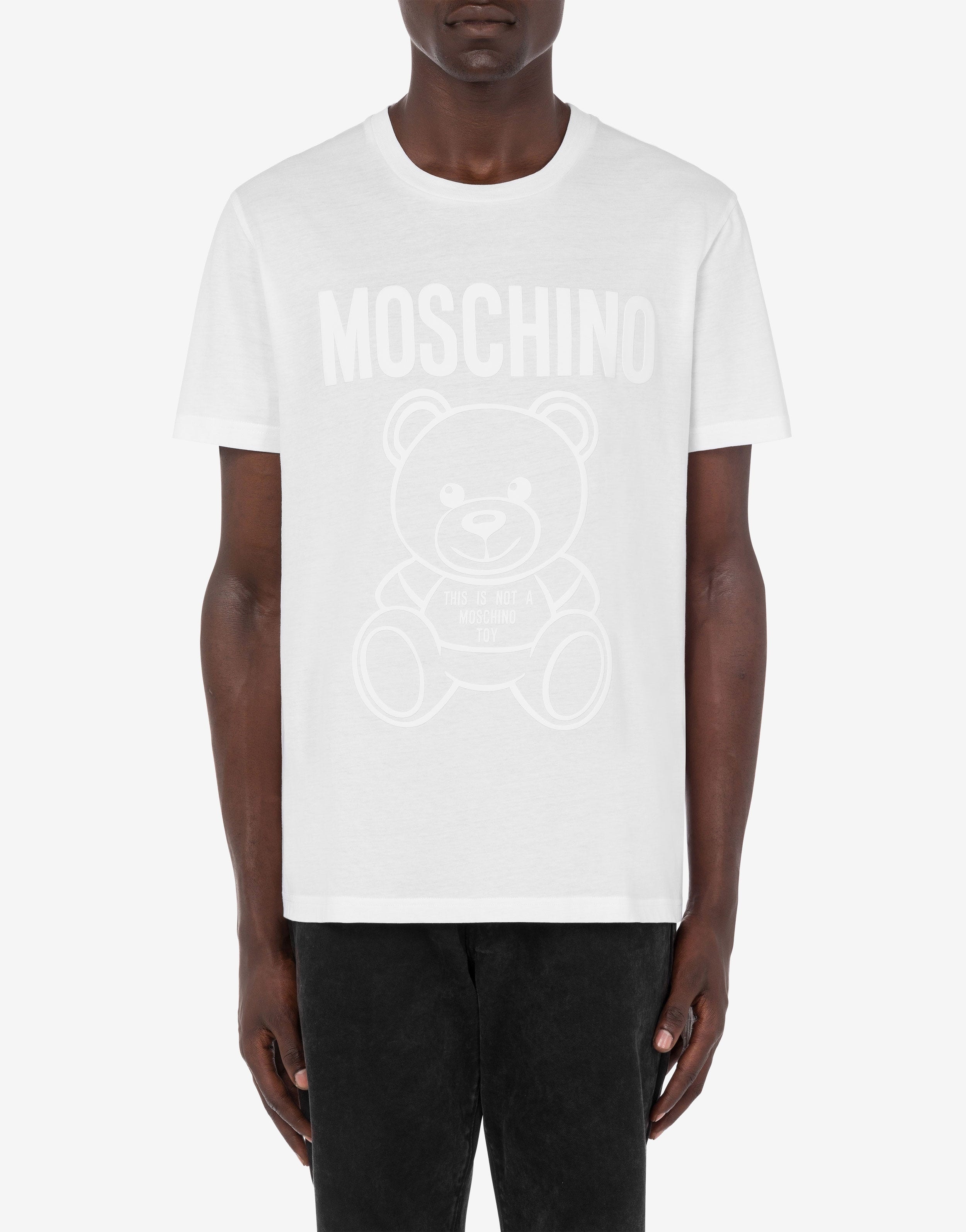Tシャツ・カットソー Moschino Moschino Teddy Bear Organic Jersey T-Shirt Moschino MOSCHINO TEDDY BEAR ORGANIC JERSEY T-SHIRT | REVERSIBLE
