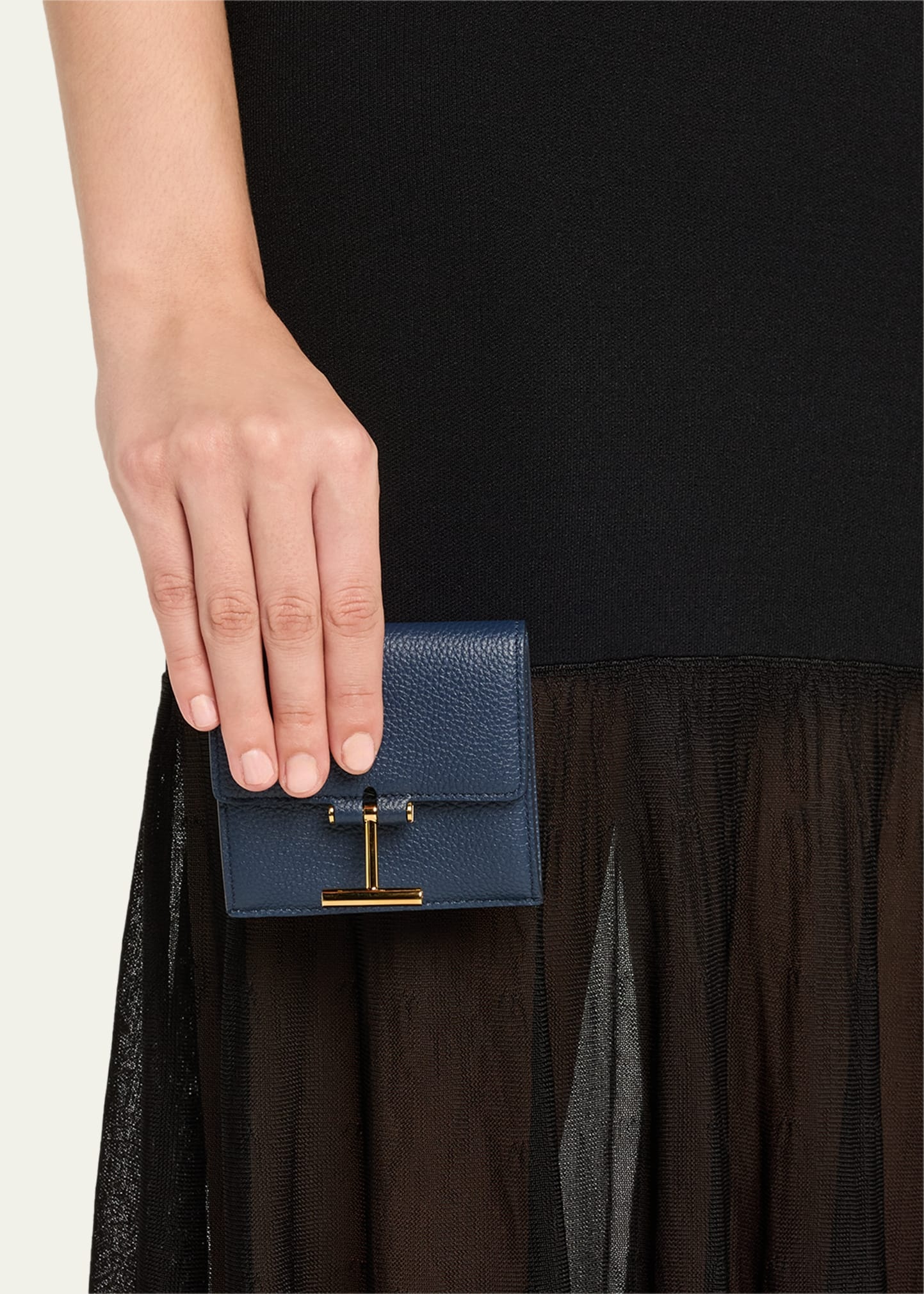 Flap Card Holder in Snake-Embossed Leather - 2