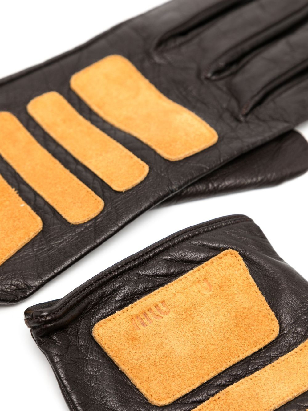 patchwork design gloves - 2