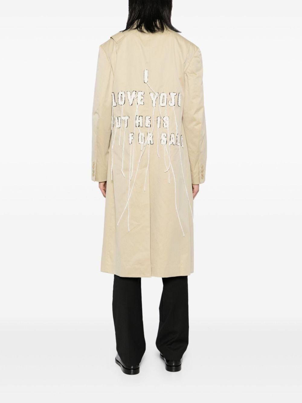 Yohji Yamamoto slogan patch single-breasted blazer | REVERSIBLE