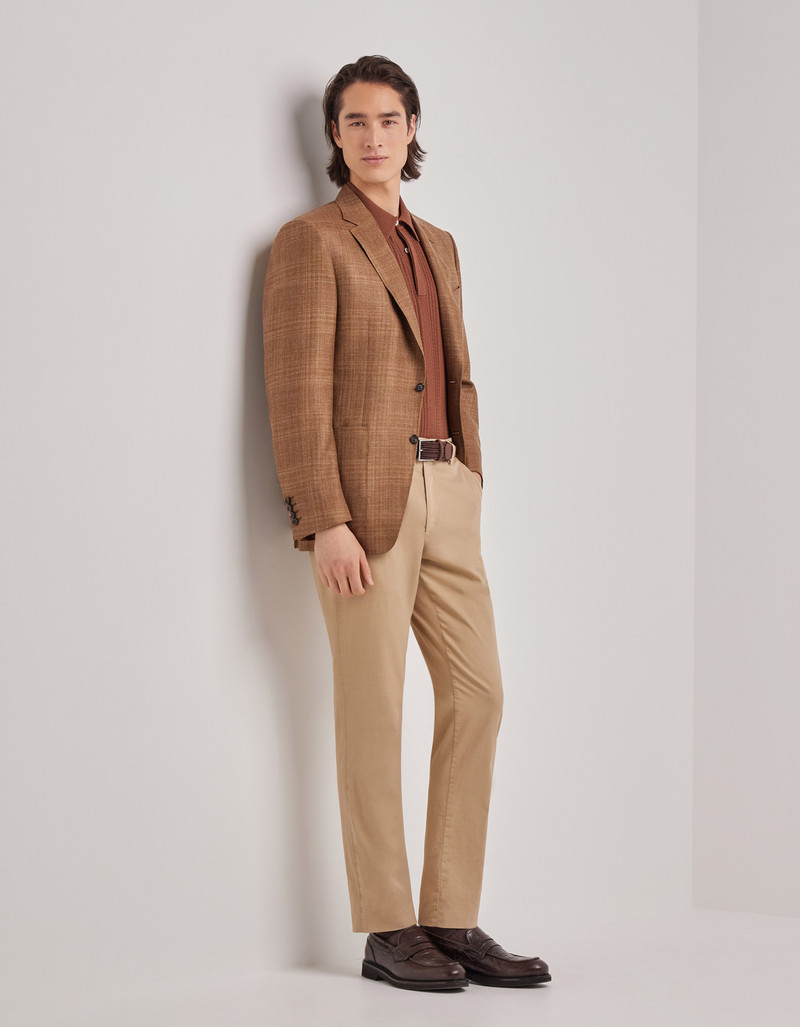 Canali DUNE REGULAR FIT CHINO PANTS IN COTTON AND SILK GABARDINE outlook