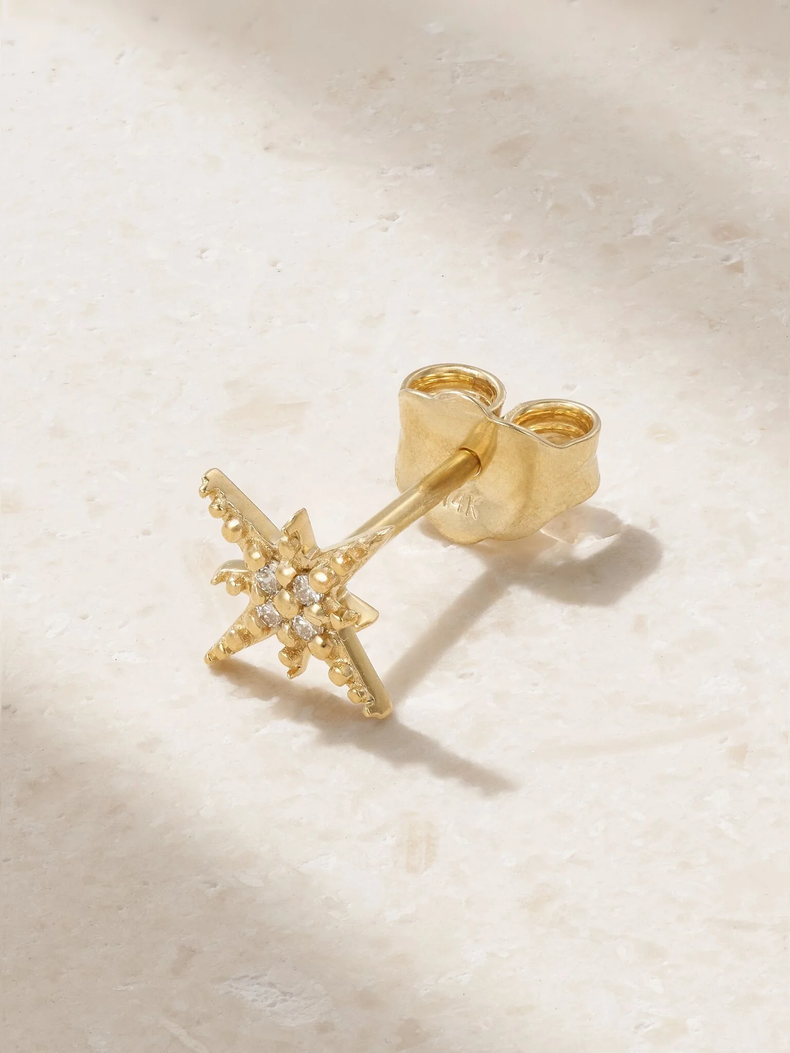 Mini Starburst 14-karat gold diamond single earring Gold - 1