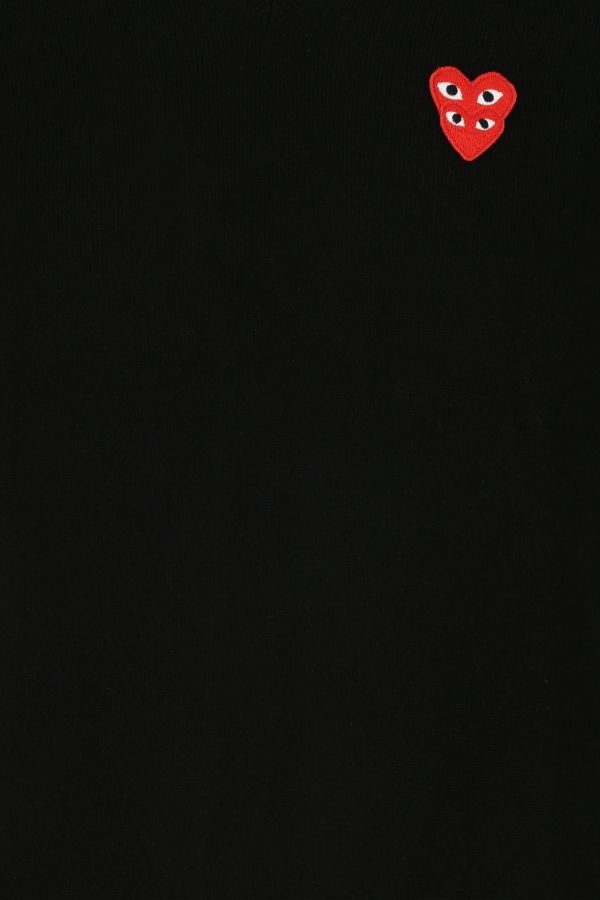 Comme des Garcons Play Overlapping Heart V-Neck Jumper - 3