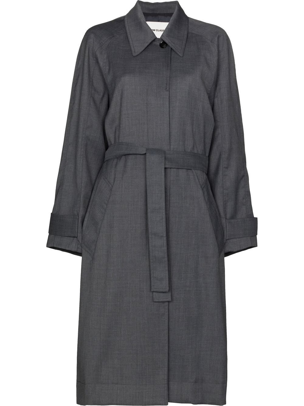 belted single-breasted trench coat - 1