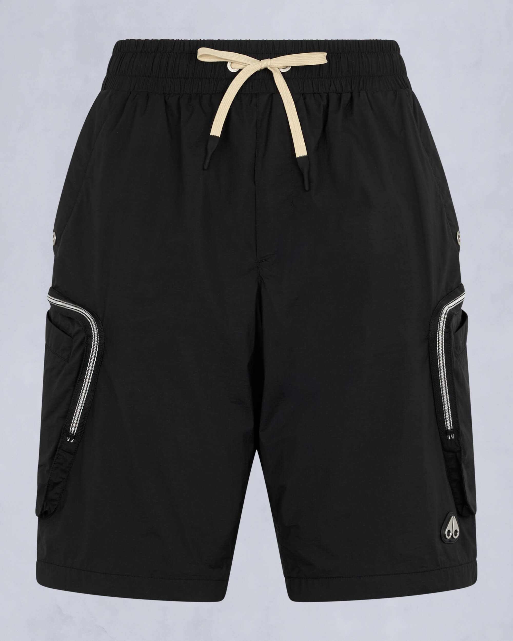 TRISTAN CRINKLE DRAWSTRING SHORTS-BLACK - 1