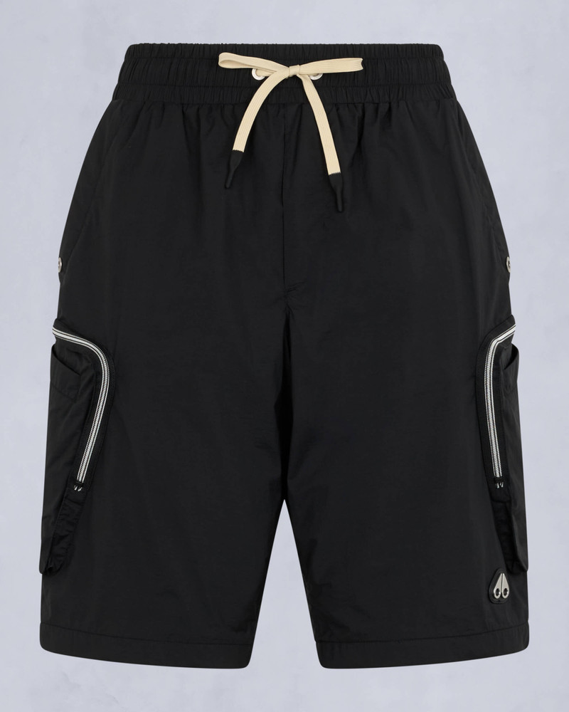 TRISTAN CRINKLE DRAWSTRING SHORTS-BLACK 1