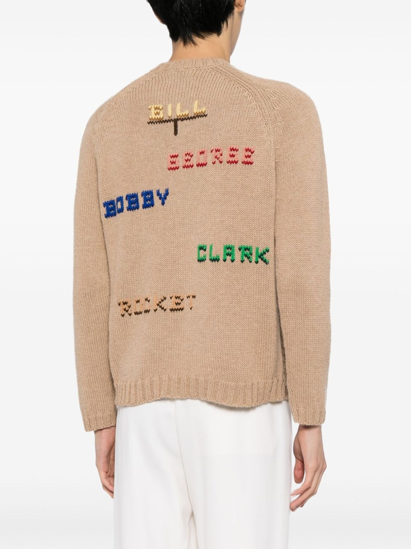 patterned-intarsia crew-neck cardigan 4