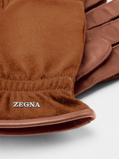 ZEGNA FOLIAGE OASI CASHMERE AND LEATHER GLOVES outlook