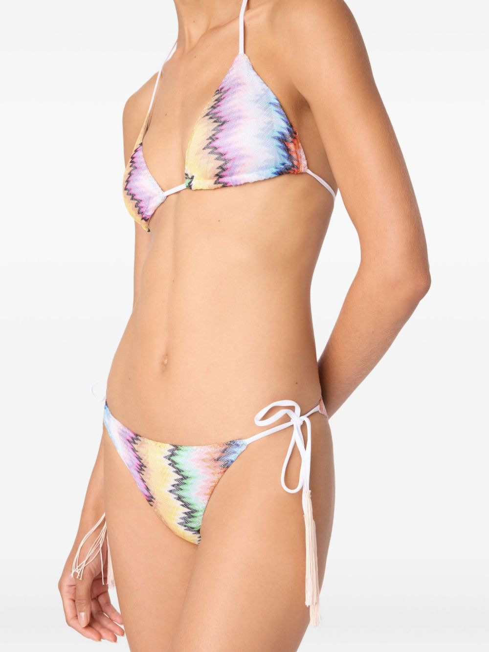 zigzag-pattern tassel bikini - 3