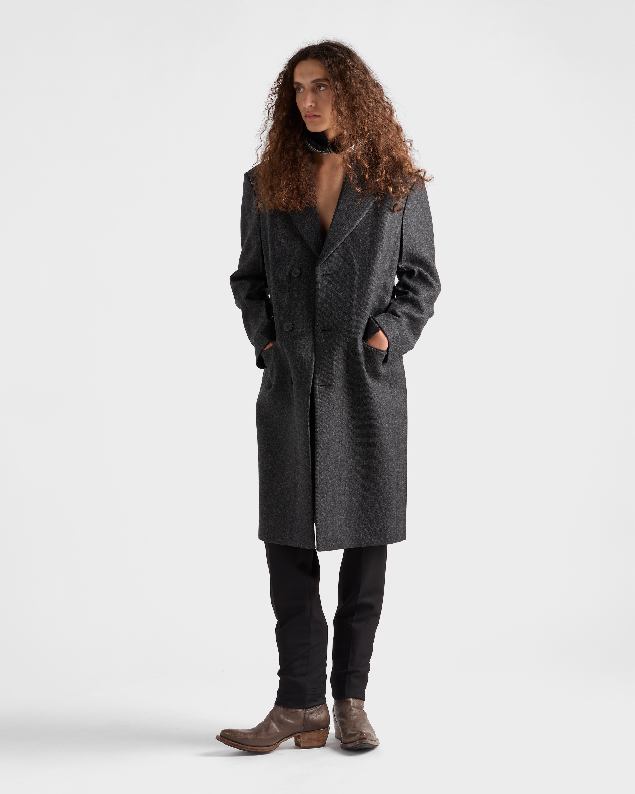 Single-breasted wool coat - 2
