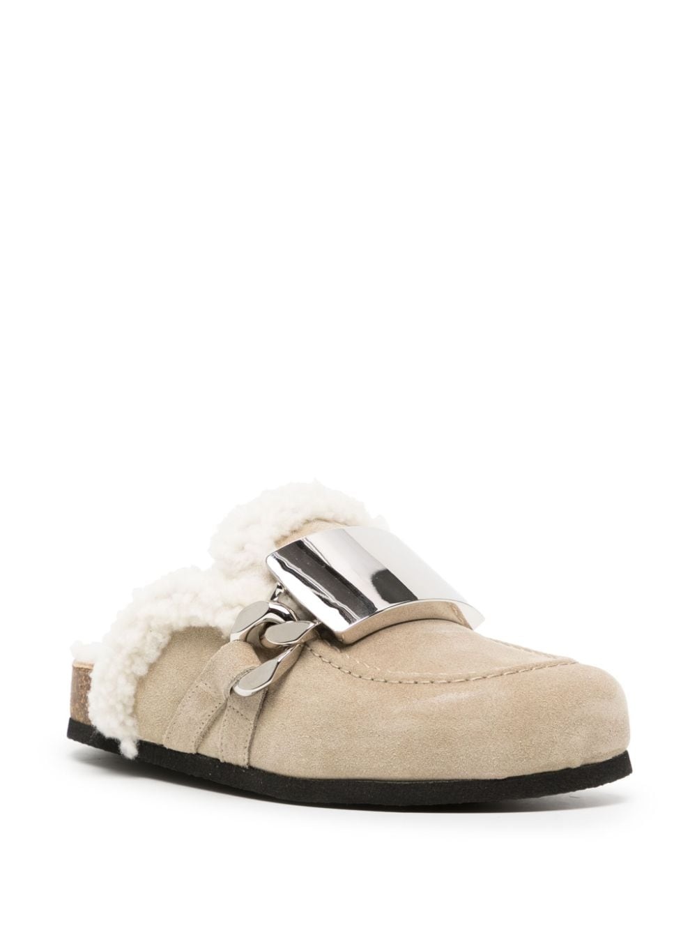 Gourmet shearling-trim loafer mules - 2