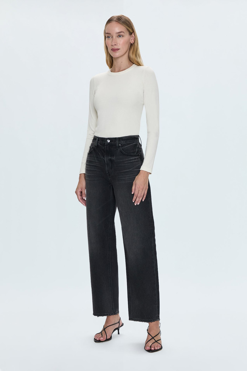 WES HIGH RISE BARREL JEAN - CAVIAR 5
