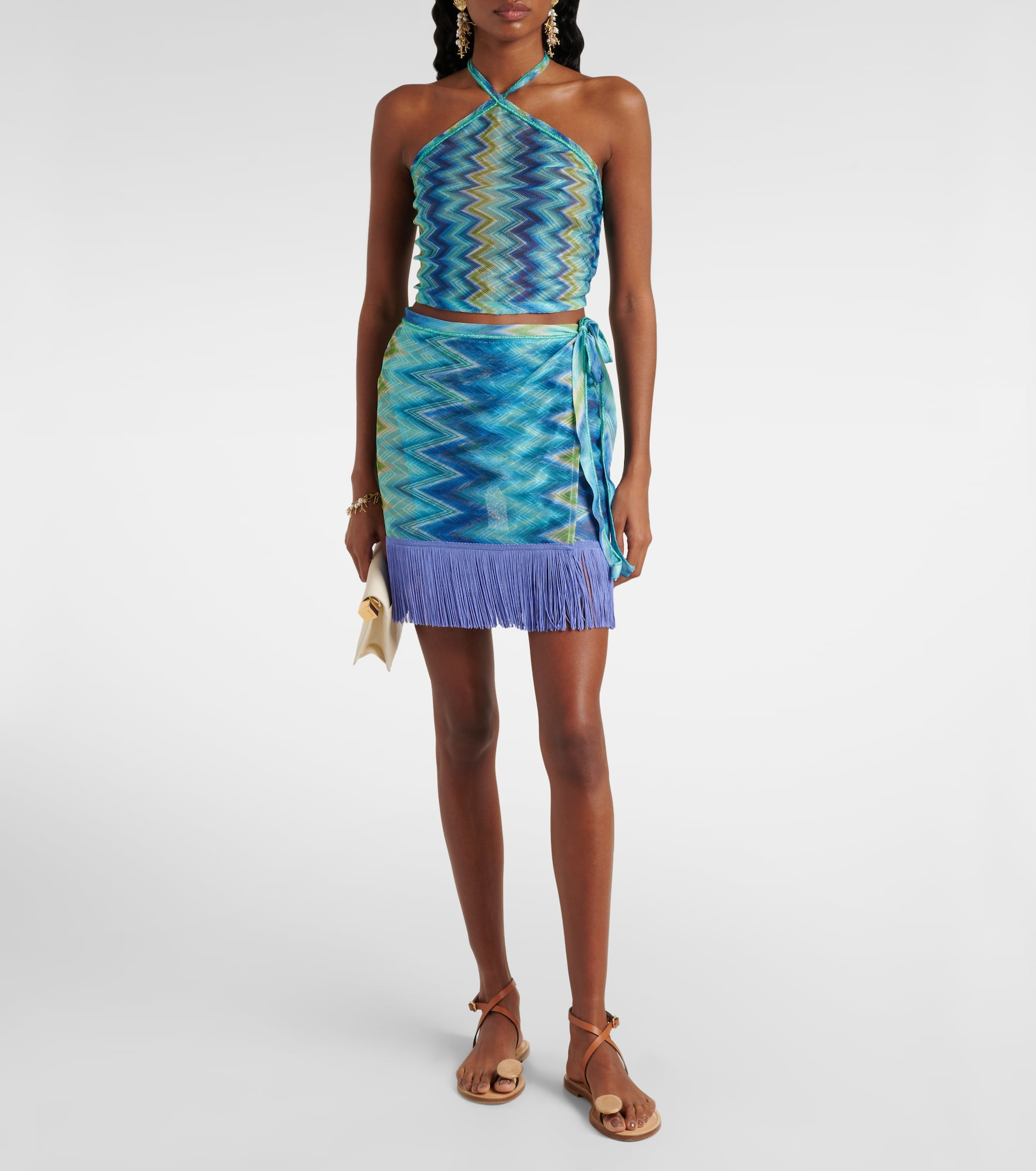 Zig Zag fringed wrap skirt - 2