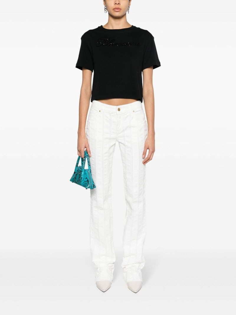 Blumarine raw-cut detailed slim-leg trousers outlook