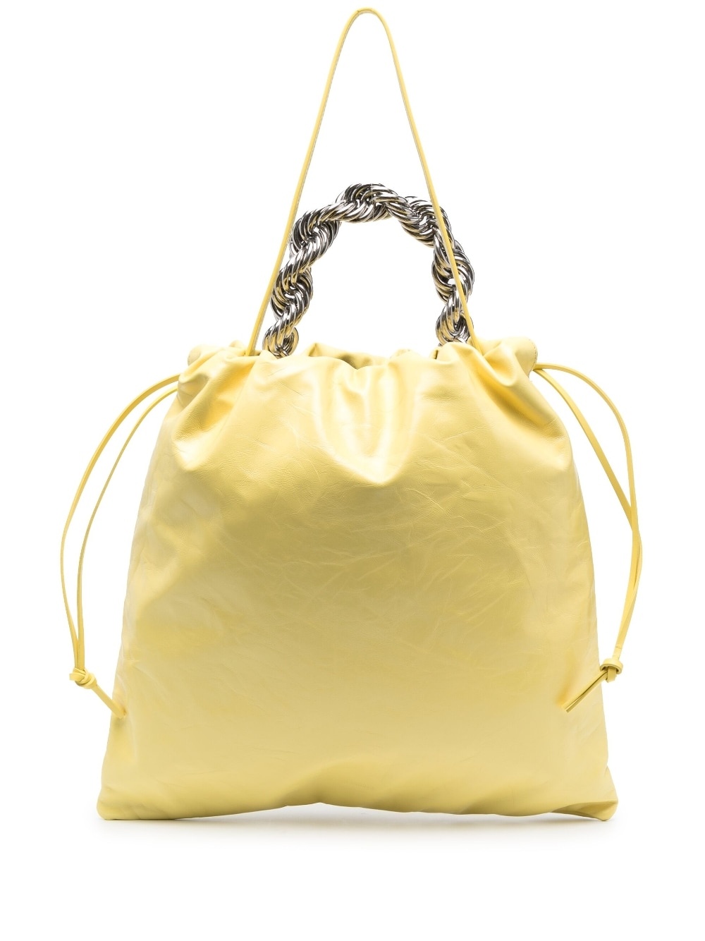 metallic top-handle leather tote bag - 1