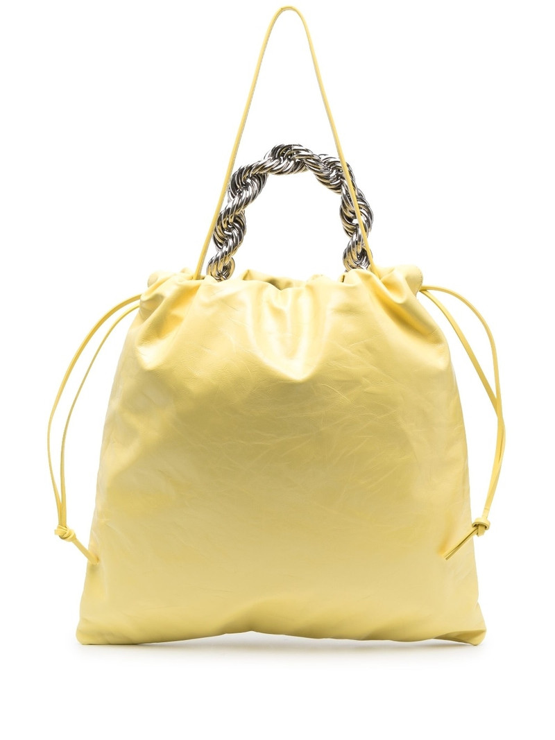 metallic top-handle leather tote bag 1