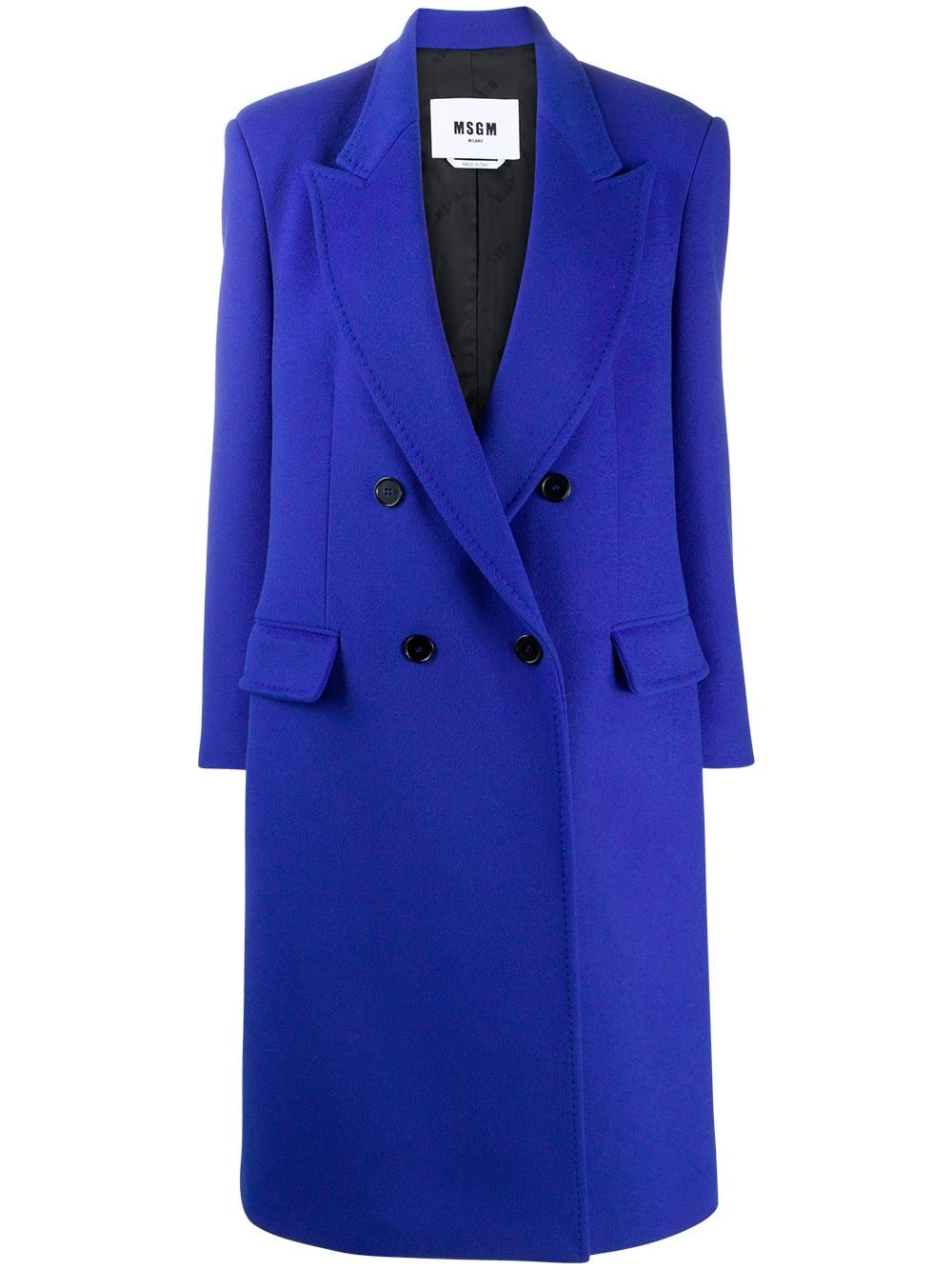 peak-lapel double-breasted coat - 1