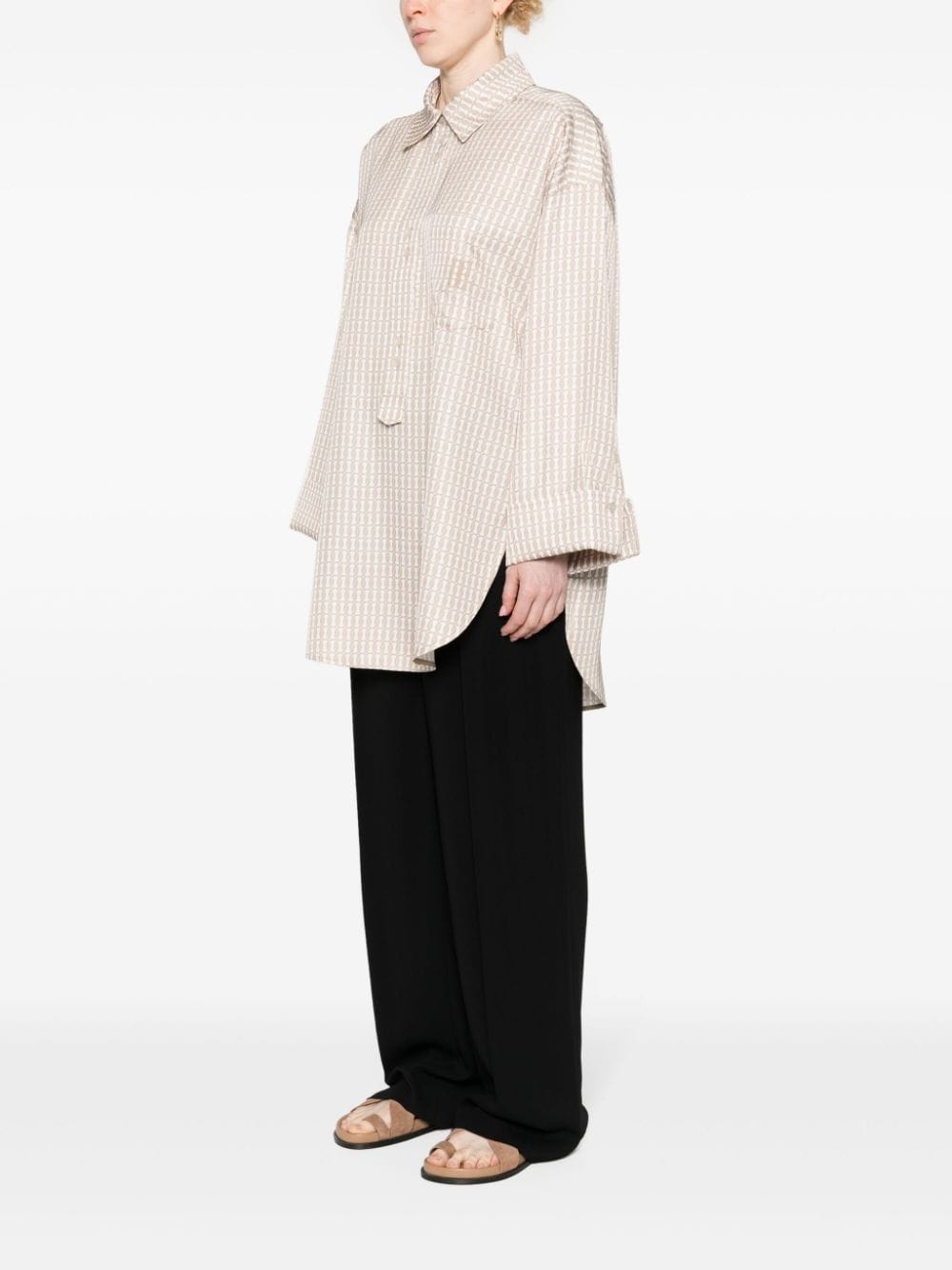 geometric-pattern blouse - 3