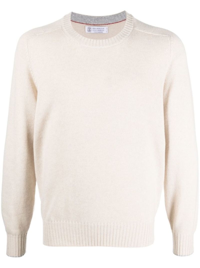 elbow-patch cashmere jumper - 1