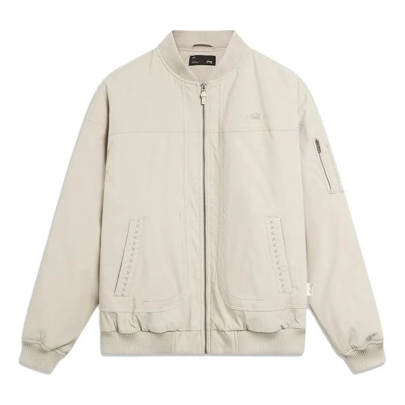 Li-Ning Chinese Culture Bomber Jacket 'Beige' AJMT095-1 - 1