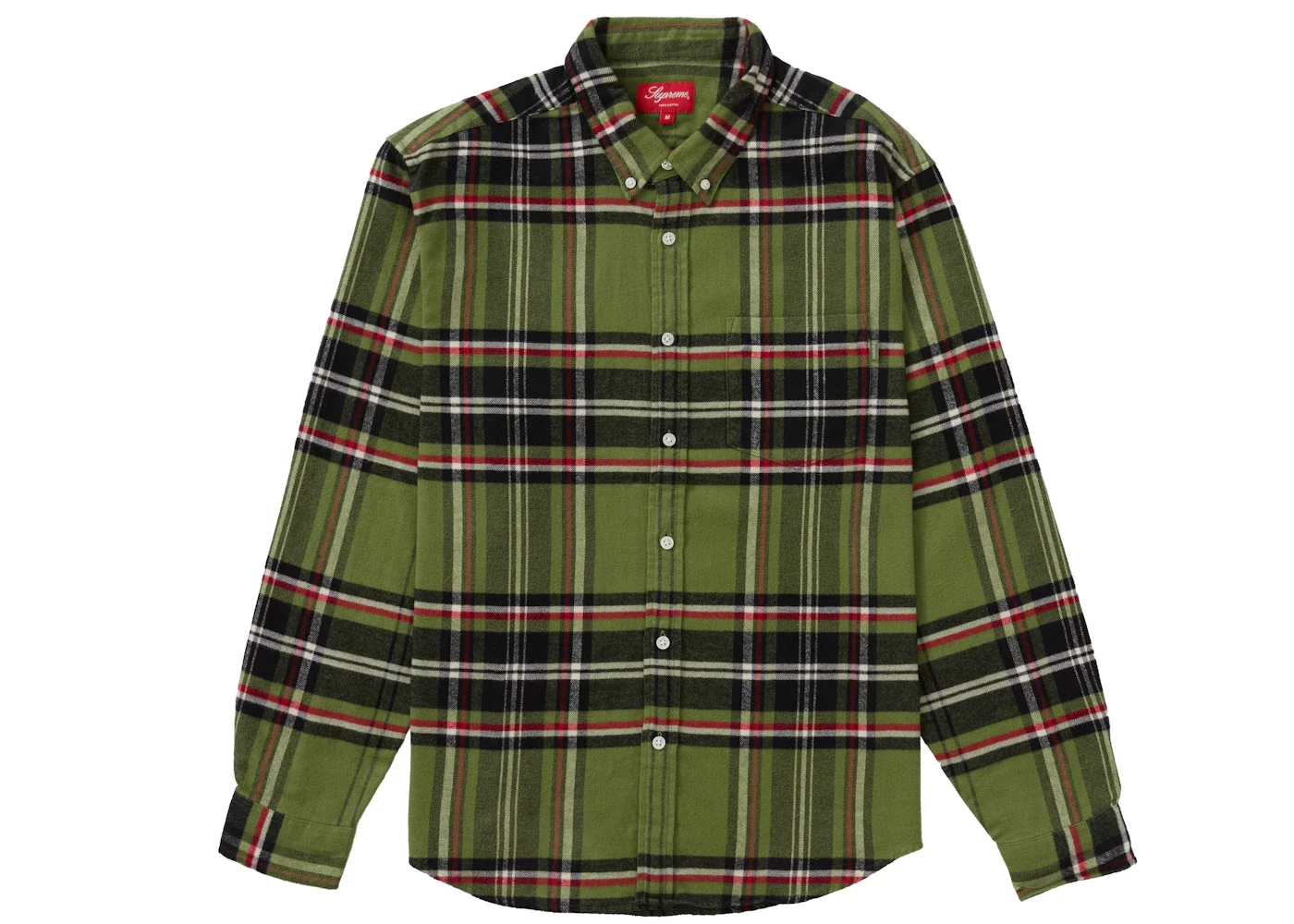 최고 Tartan Flannel 셔츠 '녹색 이름 * - 1