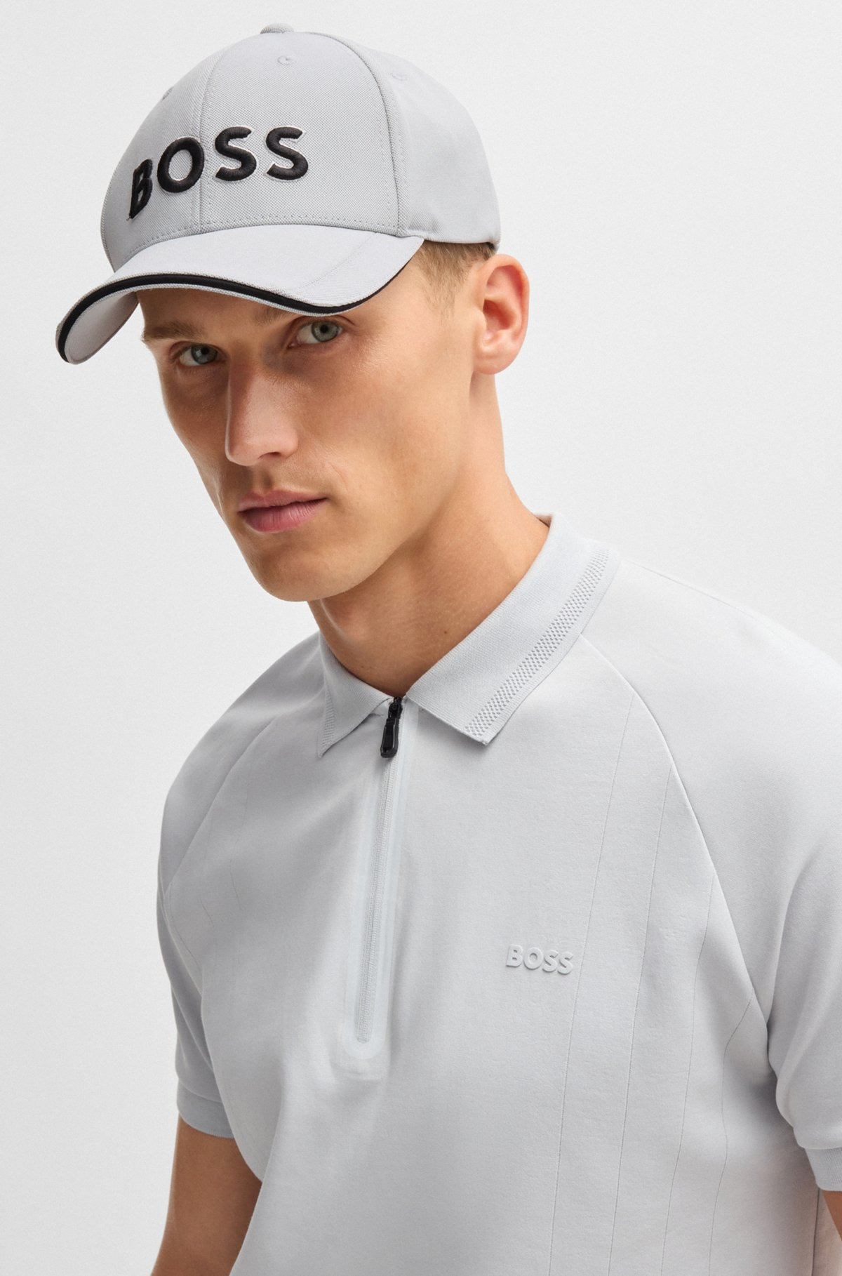 KNITTED-PIQUÉ SIX-PANEL CAP WITH EMBROIDERED LOGO - 4