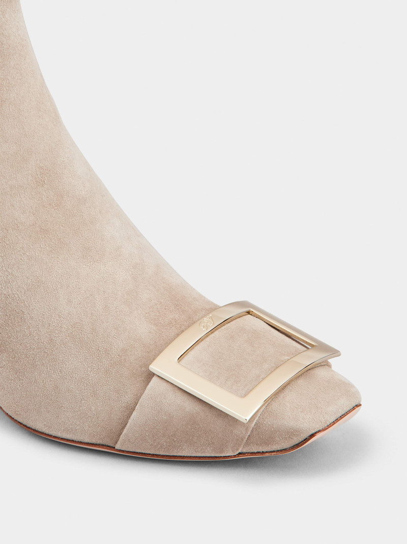 Trompette Metal Buckle Chelsea Booties in Suede 3