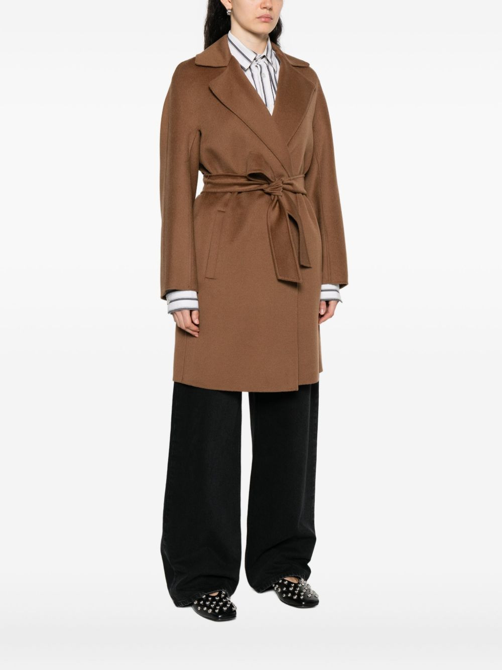 belted single-breasted coat - 3