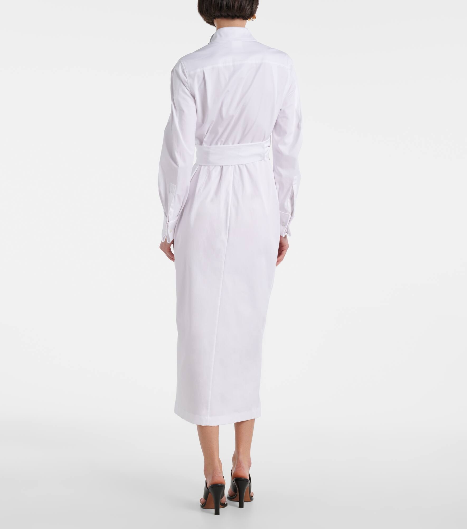 Cotton-blend twill wrap dress - 3