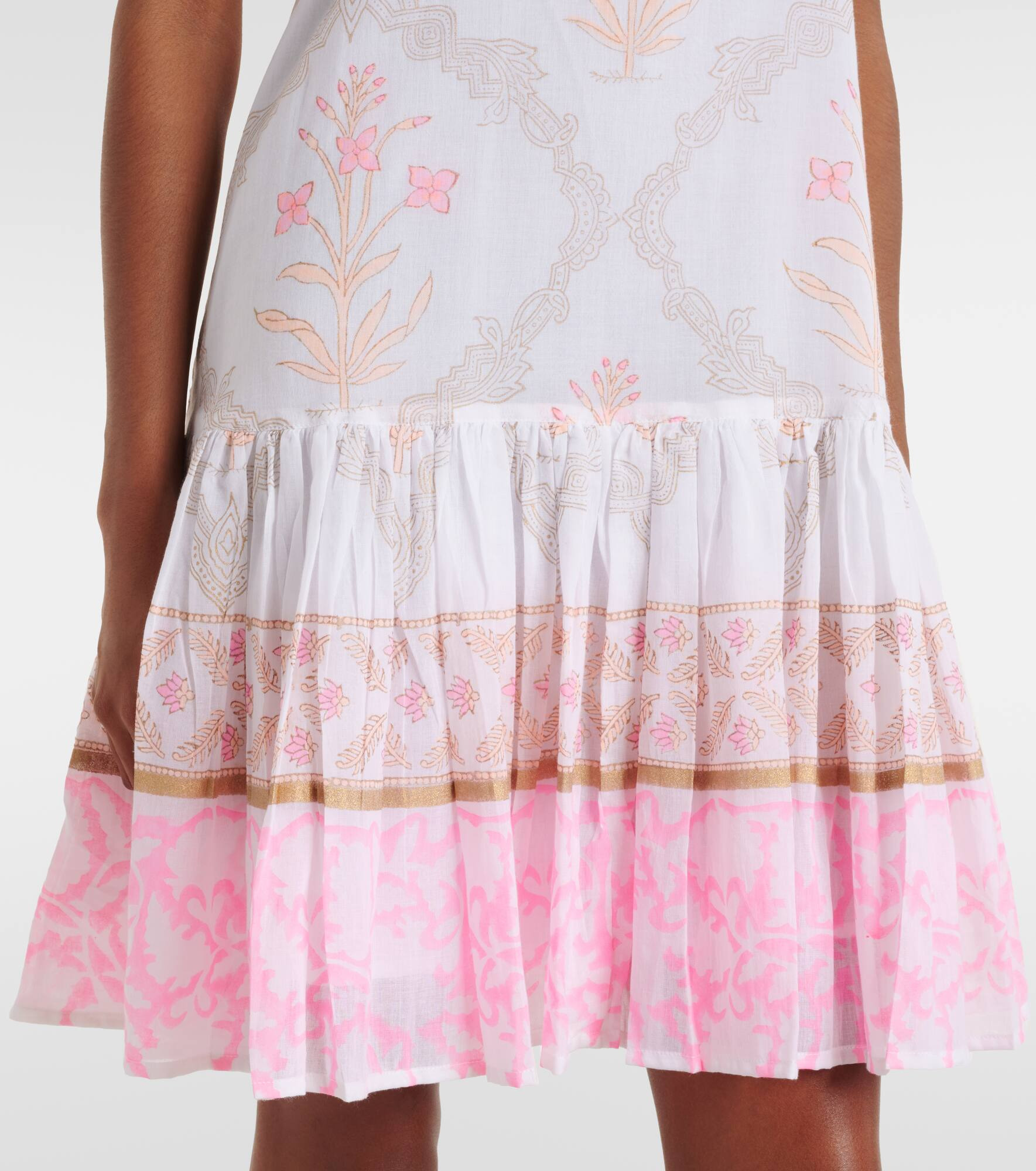 Floral ruched cotton minidress - 5