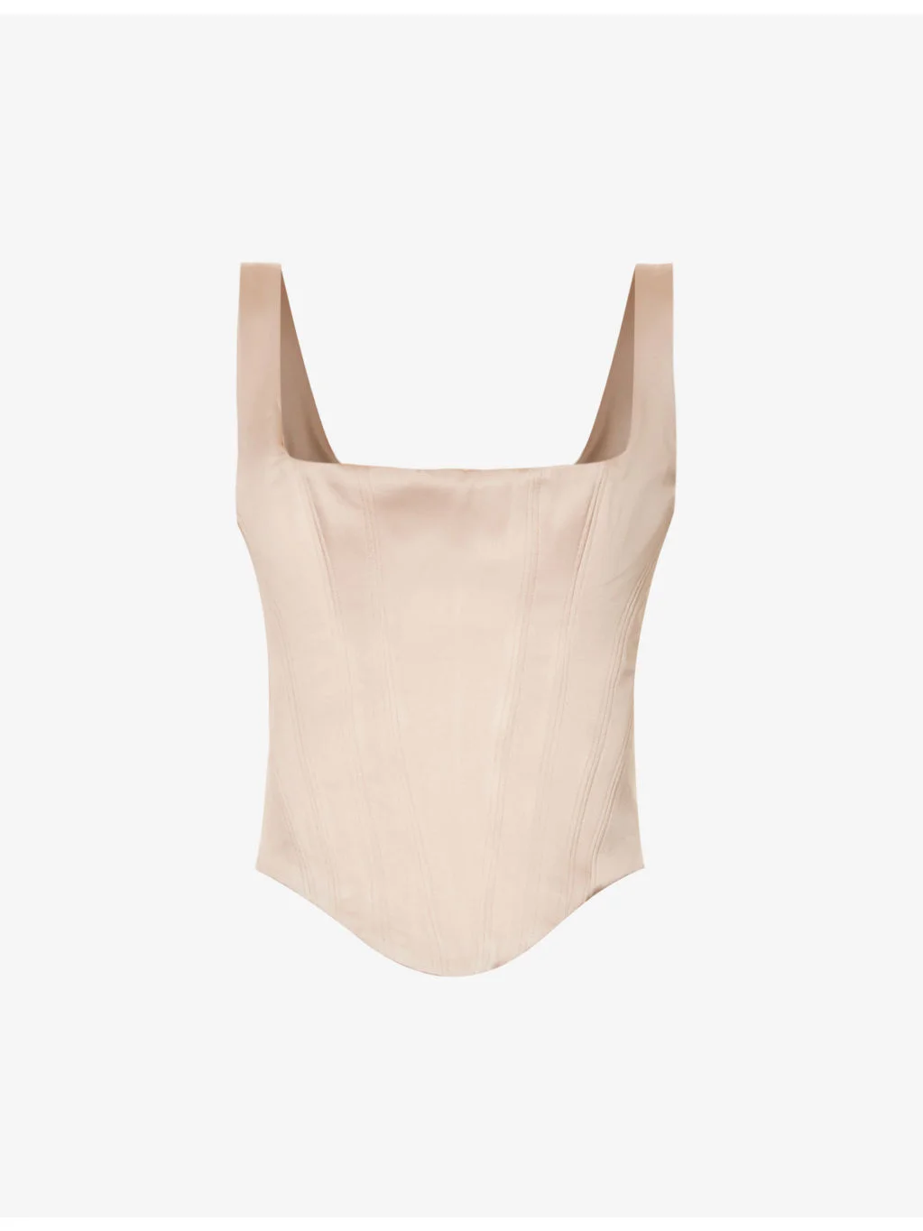 Rafa curved-hem satin top - 1