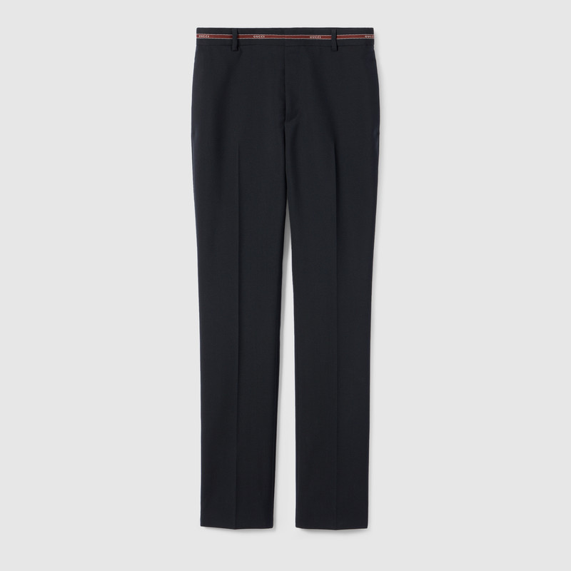 Wool pants with Gucci selvedge detail 1