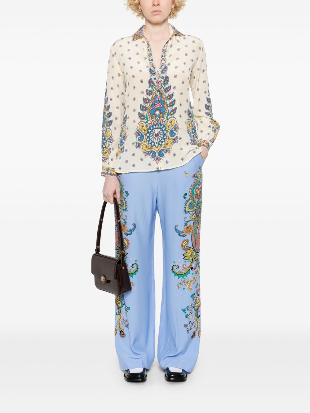 floral silk trousers - 2