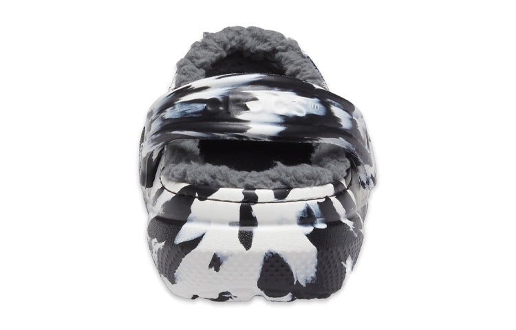 (WMNS) Crocs Classic Lined Clog Outdoor Sandals 'Marbled White Black' 207180-103 - 7