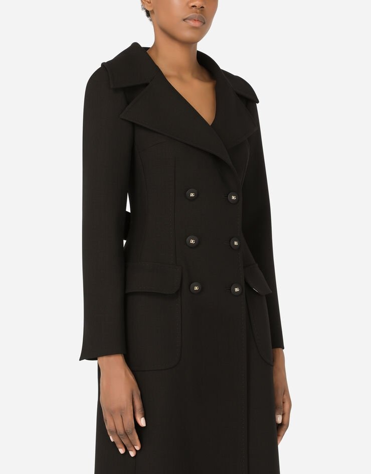 Double-breasted wool coat with DG buttons - 4