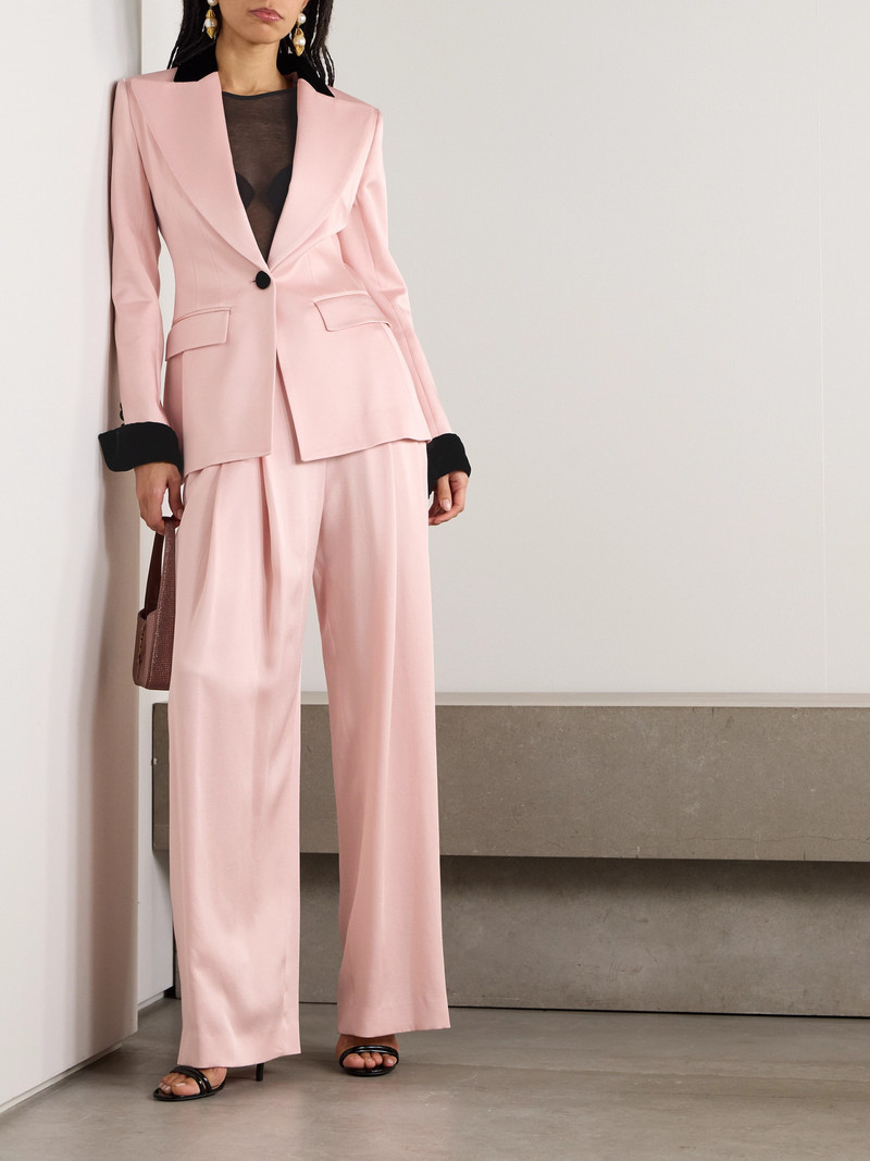 NINA RICCI Velvet-trimmed Satin Blazer outlook
