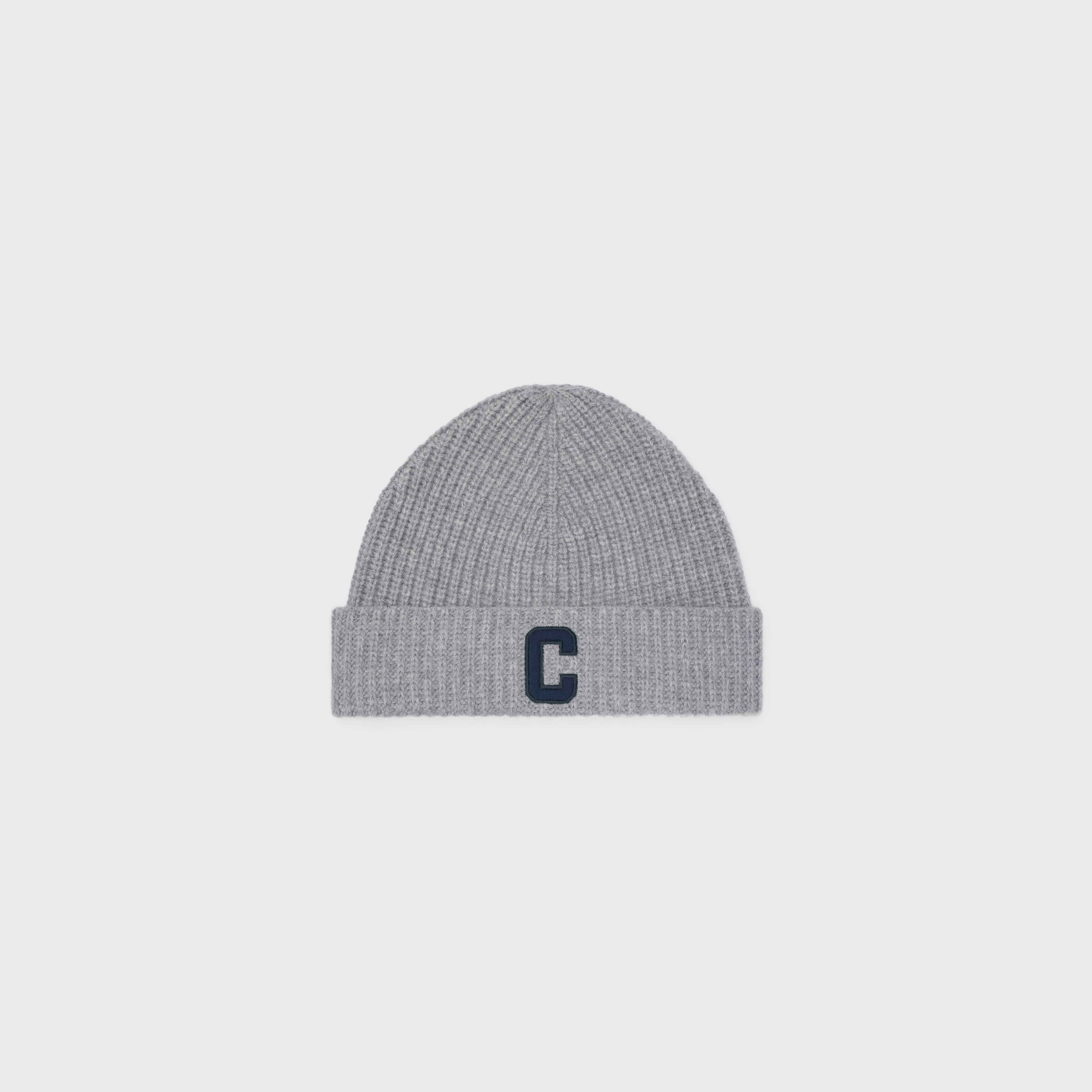 CASHMERE/WOOL BEANIE WITH INITIAL - 1