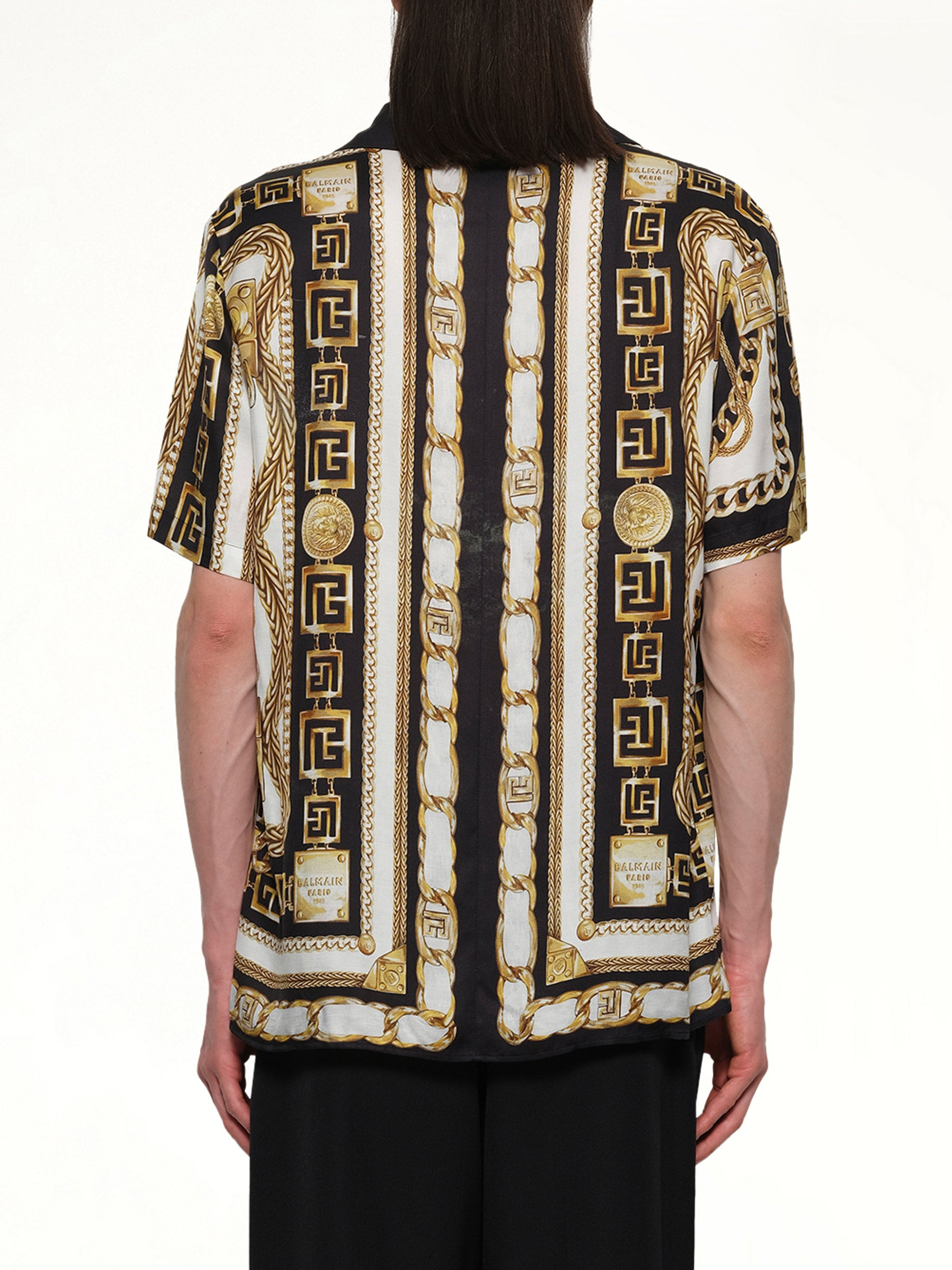 Foulard Print Shirt in Black/White/Gold - 5