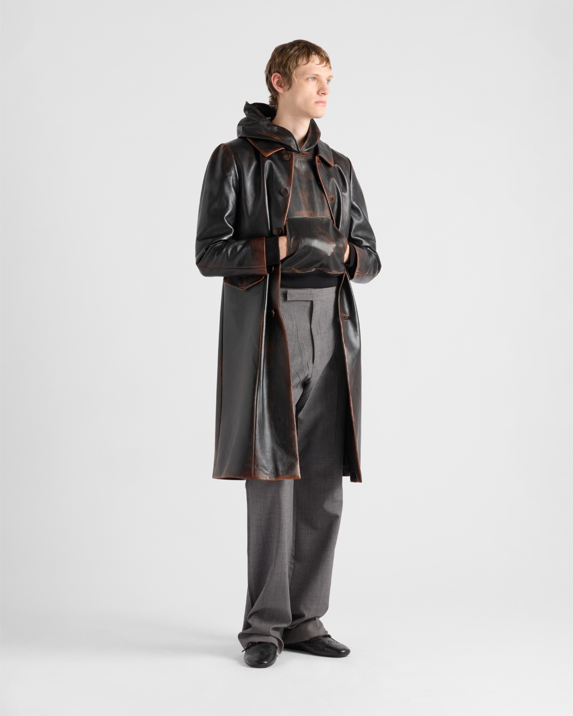 Nappa leather hoodie - 2