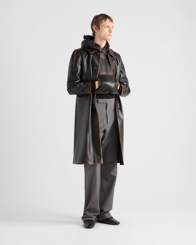 Prada Nappa leather hoodie outlook