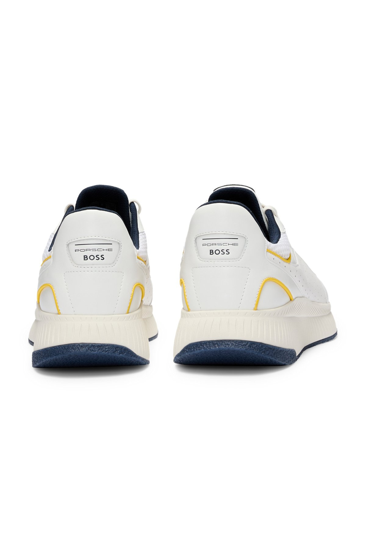 PORSCHE X BOSS PERFORATED-LEATHER TRAINERS WITH RIDGED OUTSOLE - 5