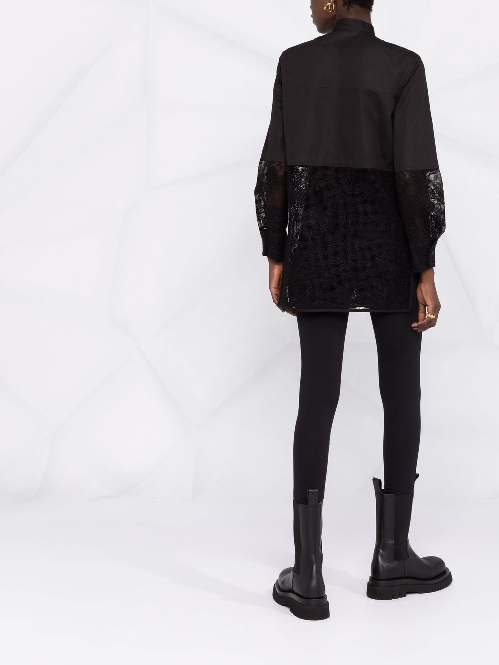longline cordonetto lace shirt - 6