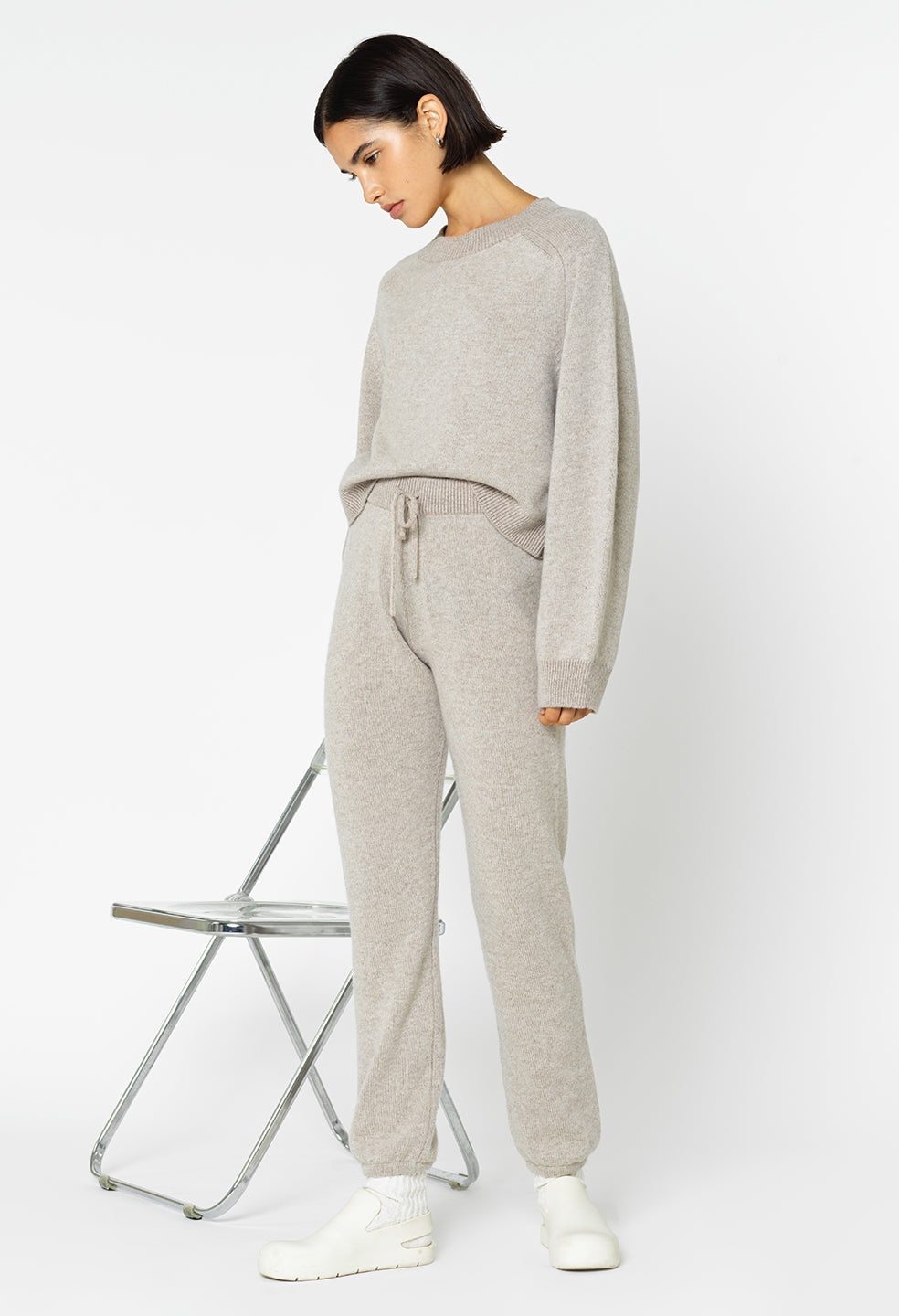 TWO TONE CASHMERE CREW - 3