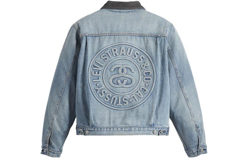 Stussy x Levi's Embossed Praglad Trucker Jacket 'Blue' STLV230221-001 - 2