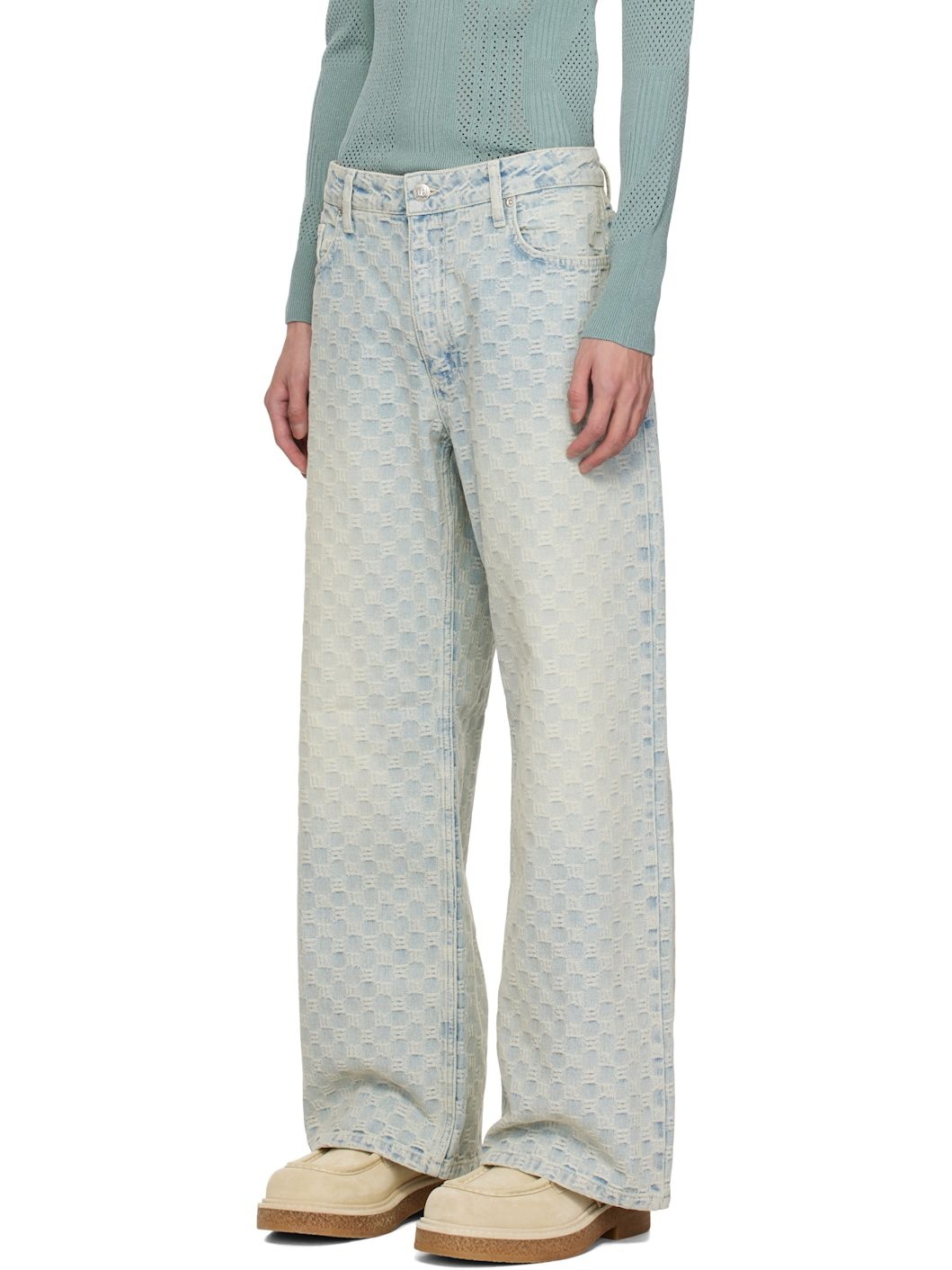 Blue Monogram Jeans - 4