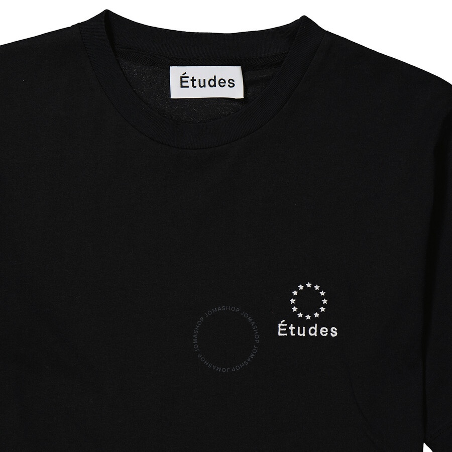 Etudes Black Wonder Europa Logo Print Cotton T-Shirt - 7