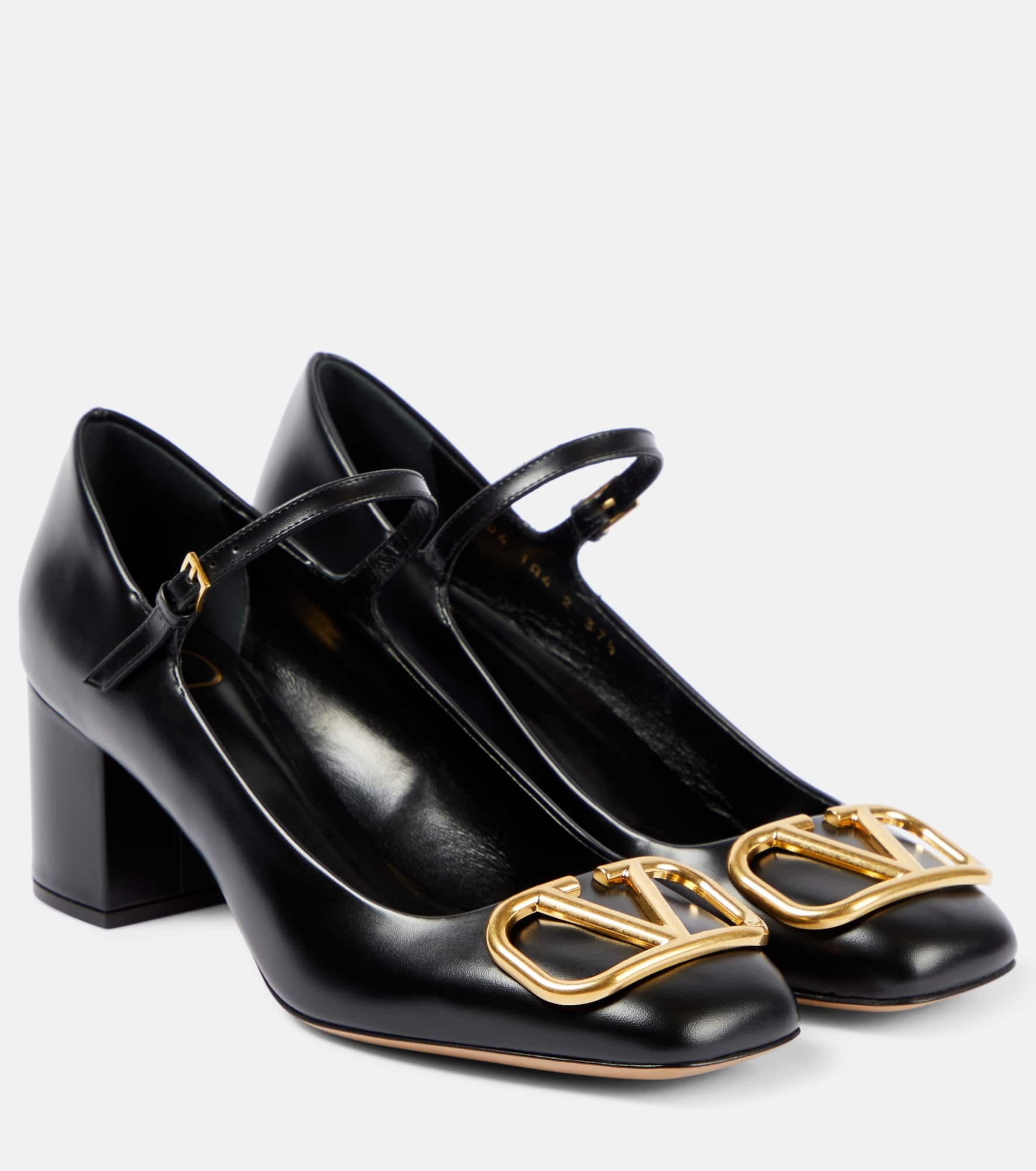 VLogo Signature leather Mary Jane pumps - 1